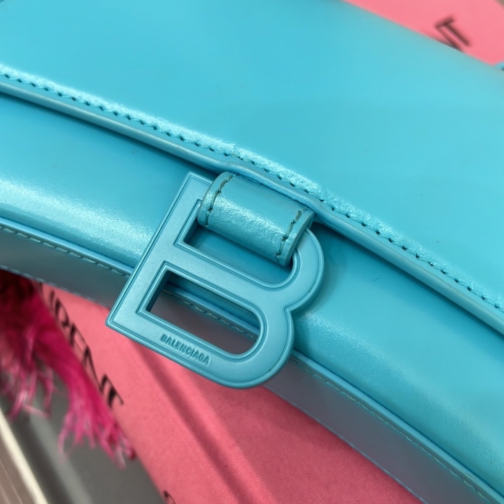 Balenciaga Blue Hourglass Leather Shoulder Bag - Picture 5 of 10